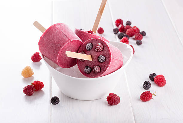 istock Homemade berry popsicle ice-cream. 609945278