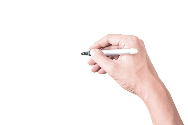istock Man is holding a black marker pen. 609946192