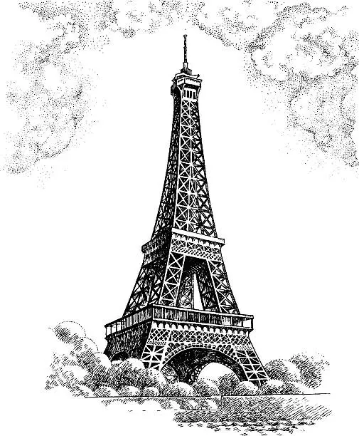 Vector illustration of Eiffel tower