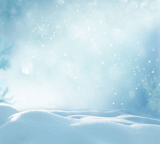 istock Christmas winter background with snow and blurred bokeh 609948872