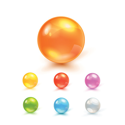 Colorful Vector Photo Realistic Set Of Balls - Piles, Capsules, Glass Spheres Or Beads