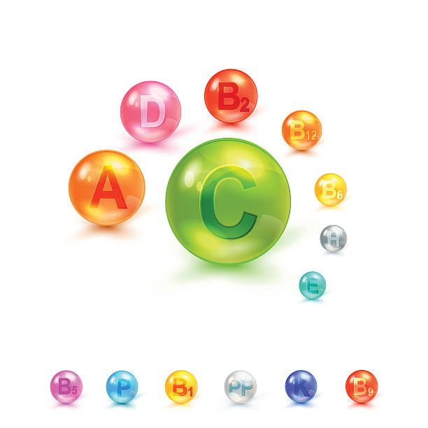 konsep vitamin kompleks - vitamin ilustrasi stok