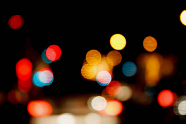 istock City Traffic Lights Background With Blurred Lights 609950658
