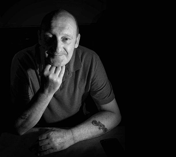 istock Senior man portrait B&W 609950730