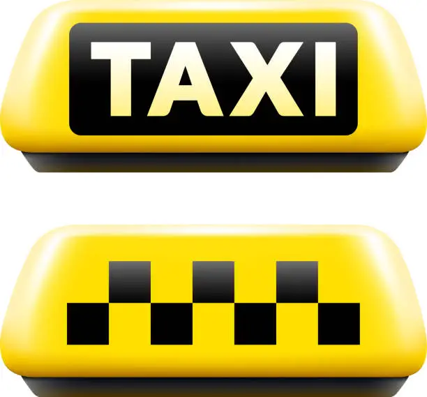 Vector illustration of Taxi sign set