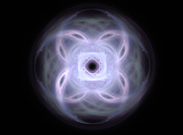 istock Lilac shining round abstract fractal 609952340