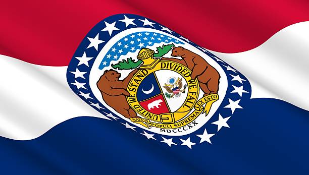 istock Waving flag of Missouri state. 609954178