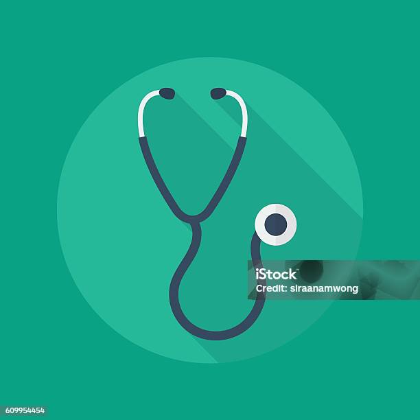 Medical Flat Icon Stethoscope Stock Illustration - Download Image Now - Stethoscope, Modern, Flat Design