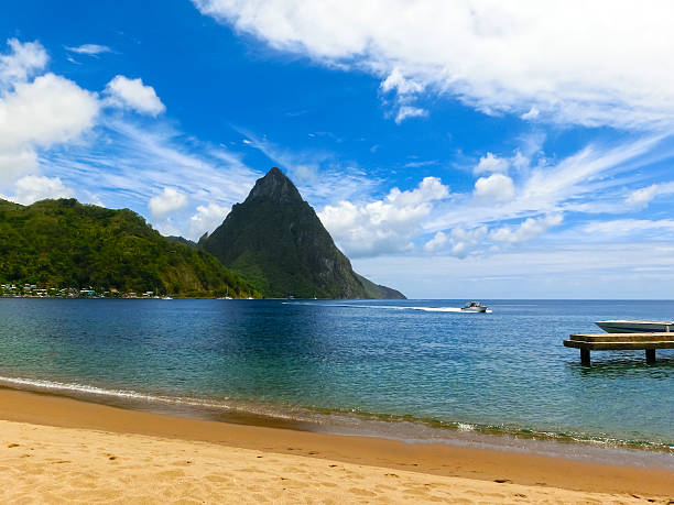 istock Beautiful white beach in Saint Lucia, Caribbean Islands 609955706