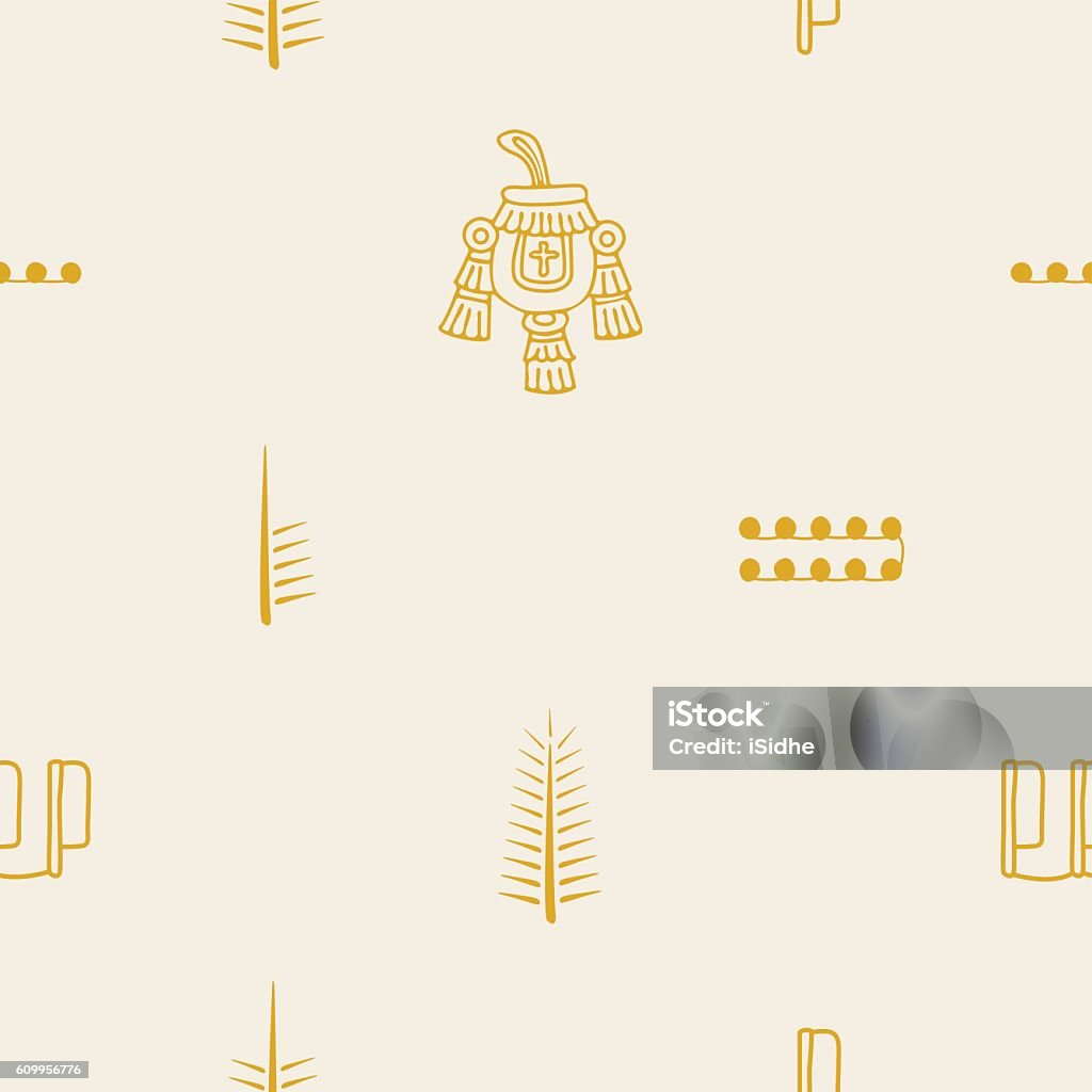 Aztec Number 3 Seamless Pattern With Aztec Number Symbols Stock Illustration ...