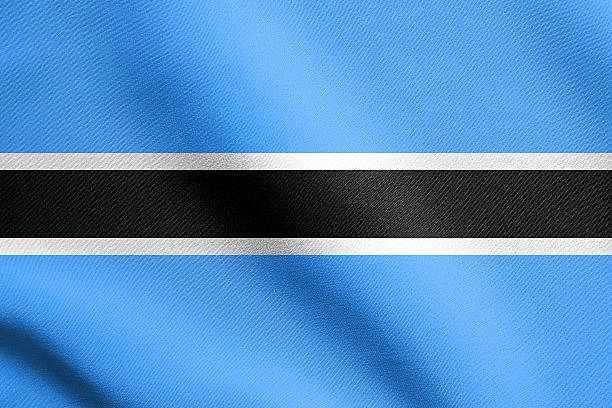 istock Flag of Botswana waving with fabric texture 610004340