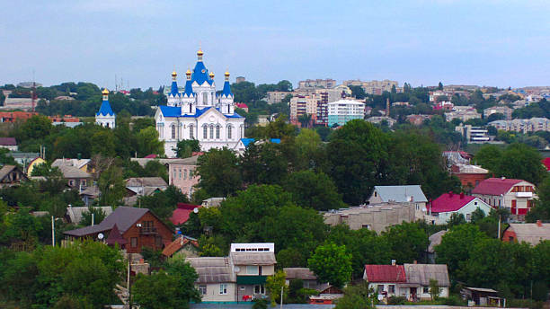 вид на каменец-подольск из старой крепости. - podolsk стоковые фото и изображения