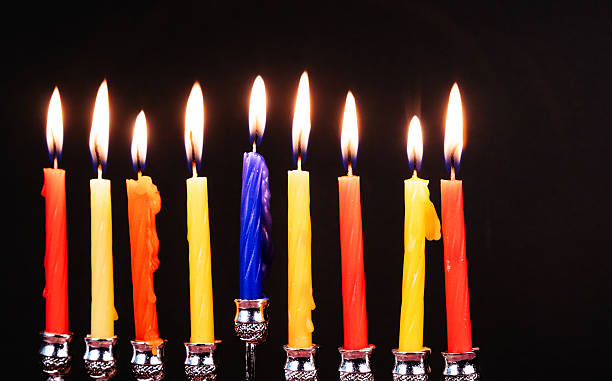 istock The lit of hanukkah candles 610008446