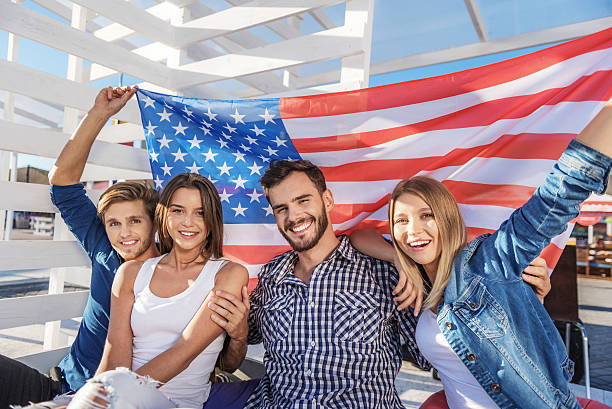 istock crowd celebrating independence day of America 610013154