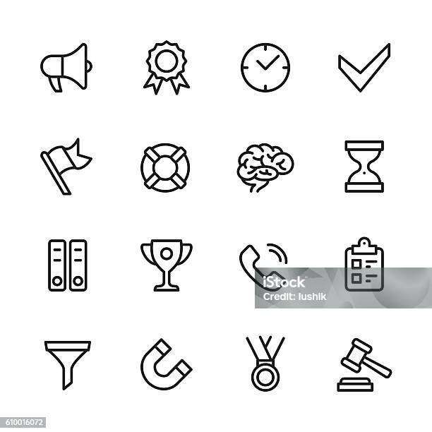 Business Productivity Vector Icons Stock Illustration - Download Image Now - Aspirations, Auction, Brainstorming