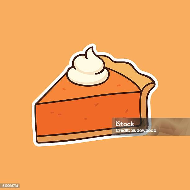 Pumpkin Pie Drawing Stock Illustration - Download Image Now - Sweet Pie, Pumpkin Pie, Slice of Food