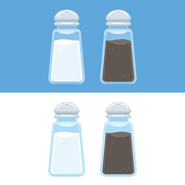 소금과 후추 아이콘 - salt shaker salt pepper shaker pepper stock illustrations