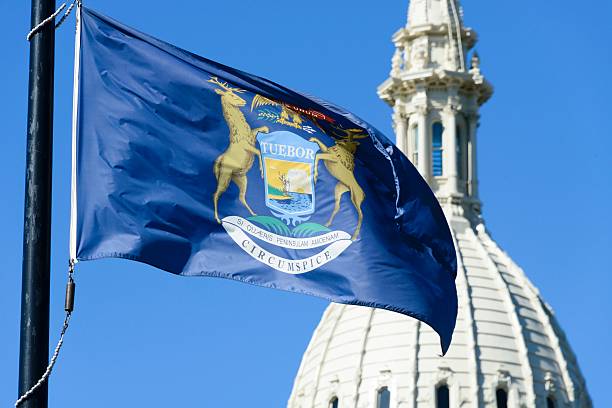 capitol building, lansing, michigan - capitais internacionais - fotografias e filmes do acervo