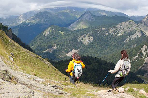 istock fisheye of mountaineers going down the mountains 610018510