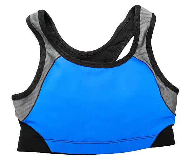 istock Blue sports bra on white 610041856