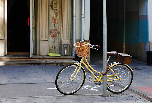 istock Lone bike on the street 610043526