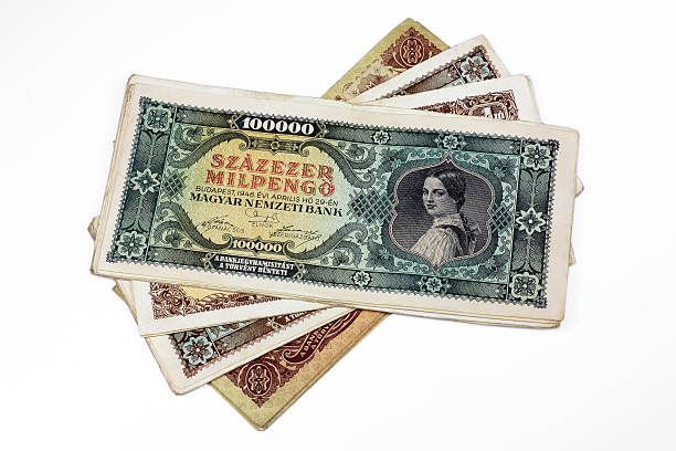 istock Old Hungarian lakh pengo currency isolated 610045028