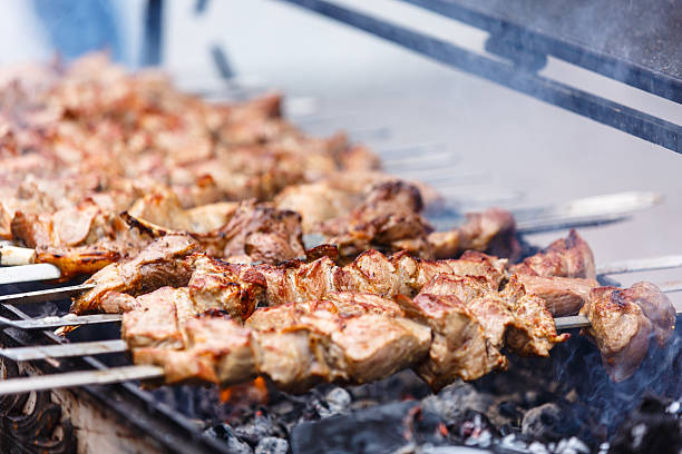 istock Shish kebab on skewers 610045666