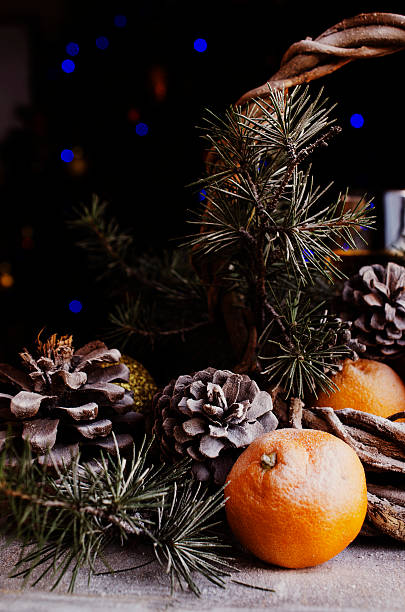 istock Christmas decoration with fir branches 610047726
