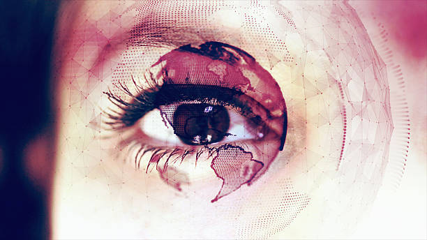 istock Digital Globe Around Close up of an Eye 610050952