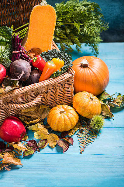 istock Local market fall produce on table 610114840