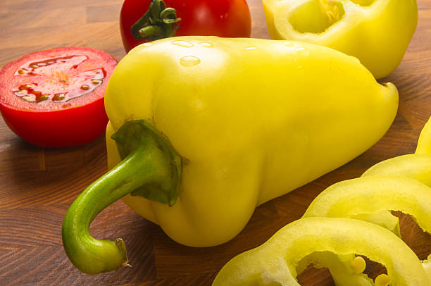 istock stilllife - different vegetables on wooden Board 610116010