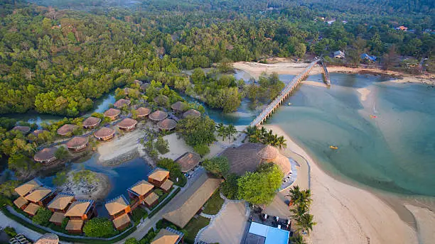 aerial view of payam island sea beach in ranong province andaman sea southern of thailand important traveling destination