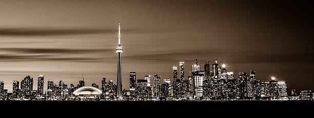 istock Toronto Skyline Panorama - In Sepia Tones 610119172