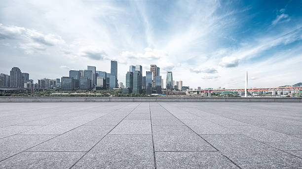 istock cityscape and skyline of chongqing from empty brick floor 610119742