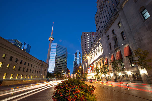 istock Downtown Toronto Long Exposure at Night 610121688