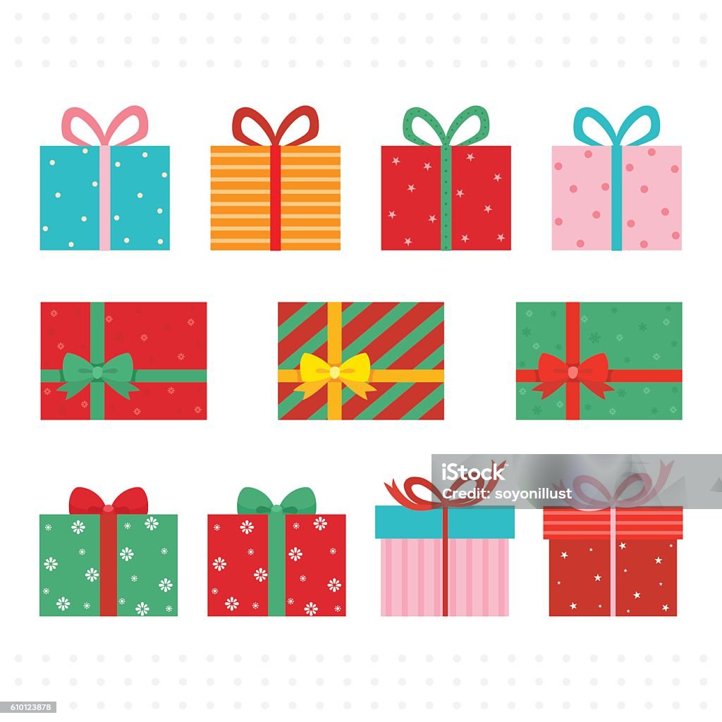 Set of colorful gift boxes. - Royaltyfri Julklapp vektorgrafik