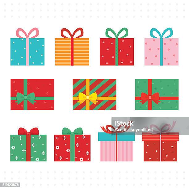 Set Of Colorful Gift Boxes-vektorgrafik och fler bilder på Julklapp - Julklapp, Present, Vektor