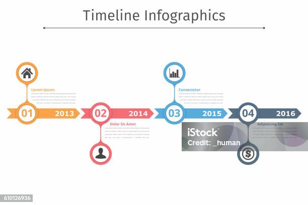 Chronologie Infographie Vecteurs libres de droits et plus d'images vectorielles de Frise chronologique - Frise chronologique, Graphisme d'information, Flèche directionnelle