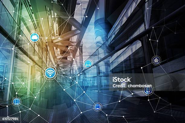 Visualizzazione Immagine Astratta Della Rete Di Comunicazione Wireless - Fotografie stock e altre immagini di Comunicazione