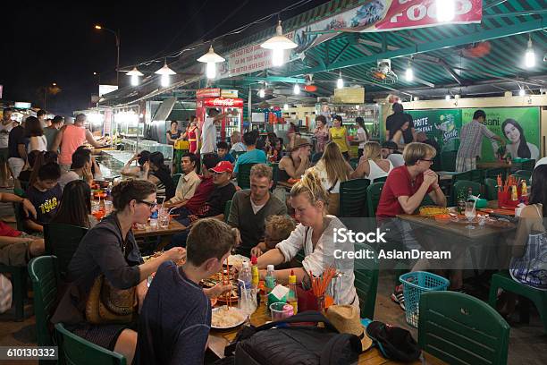 Phu Quoc Night Market Stock Photo - Download Image Now - Crowded, Restaurant, Asia