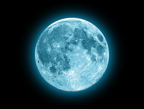 Blue Moon isolated on a black
