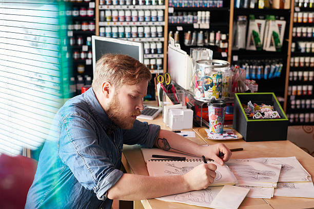 istock Modern Male Artist in Workshop 610131528