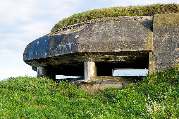 istock Closeup concrete German observation bunker in the Netherlands 610131878