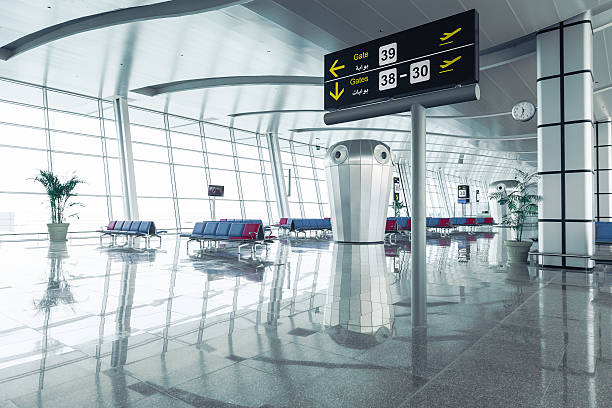 istock Modern Airport Departure Lounge 610133190