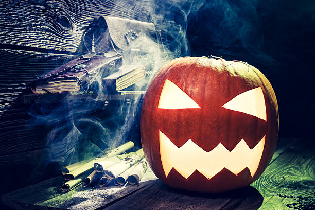 istock Spooky pumpkin for Halloween 610135042