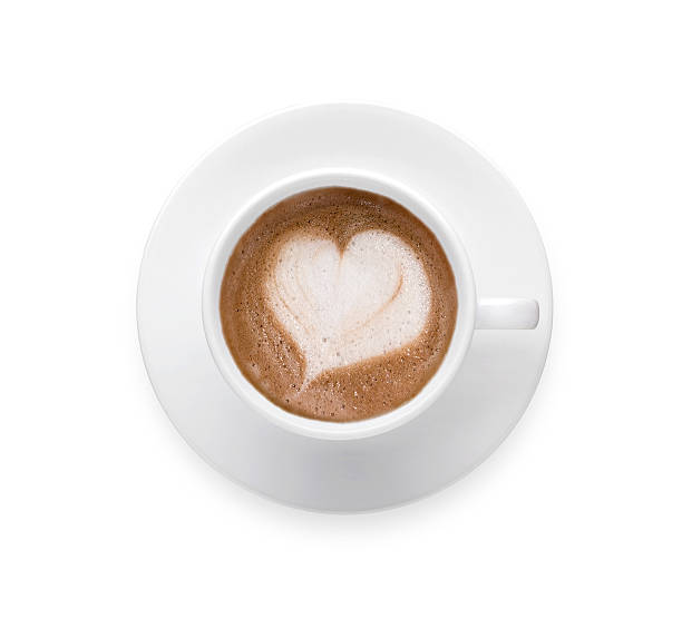 istock Coffee cup of Love, LATTE ART, Heart shape. clip path 610136586