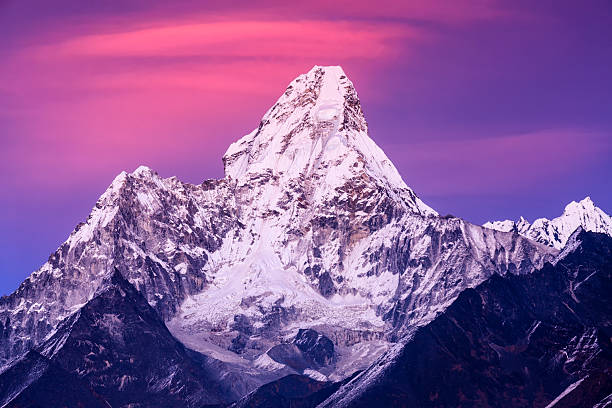 istock Sunset over beautiful Mount Ama Dablam in Himalayas, Nepal 610137236