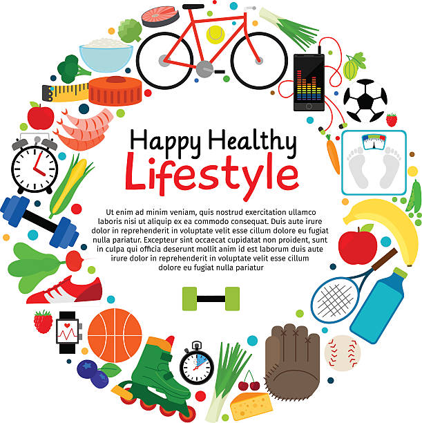 ilustraciones, imágenes clip art, dibujos animados e iconos de stock de tarjeta vectorial de estilo de vida saludable y activo - vegetable basket