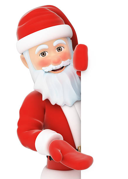 istock 3D Santa Claus pointing aside. Blank space 610140242