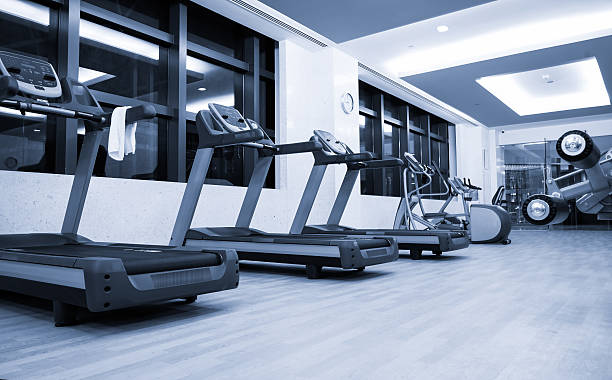 istock Fitness club in luxury hotel interior. 610141572